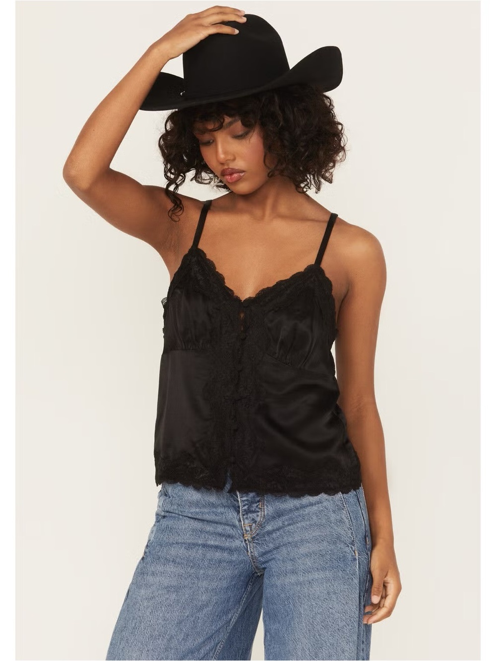 SHYANNE WOMEN'S LACE TRIM SATIN CAMI